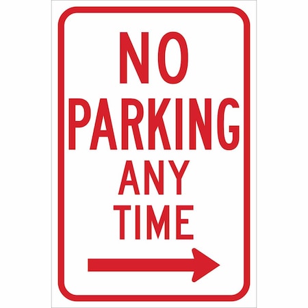 Brady No Parking Sign, 18"H, 12"W, Aluminum, 113305 113305